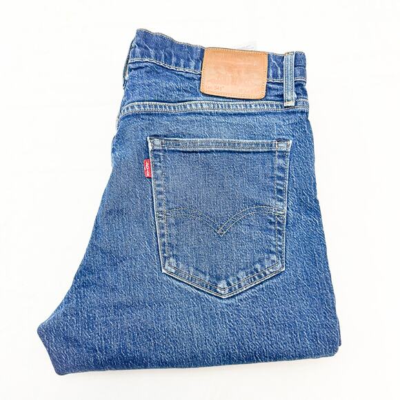 Levi's 541 Dark Wash Straight Leg Zip Fly Denim Jeans Size 34 x 30 - Picture 1 of 8